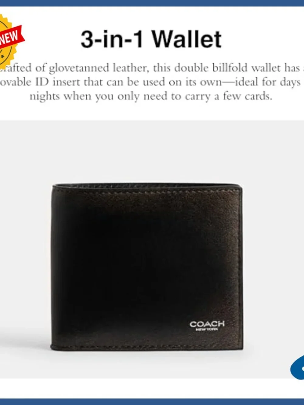Men's Leather 3-in-1 Wallet with Removable ID Insert, Snap Closure